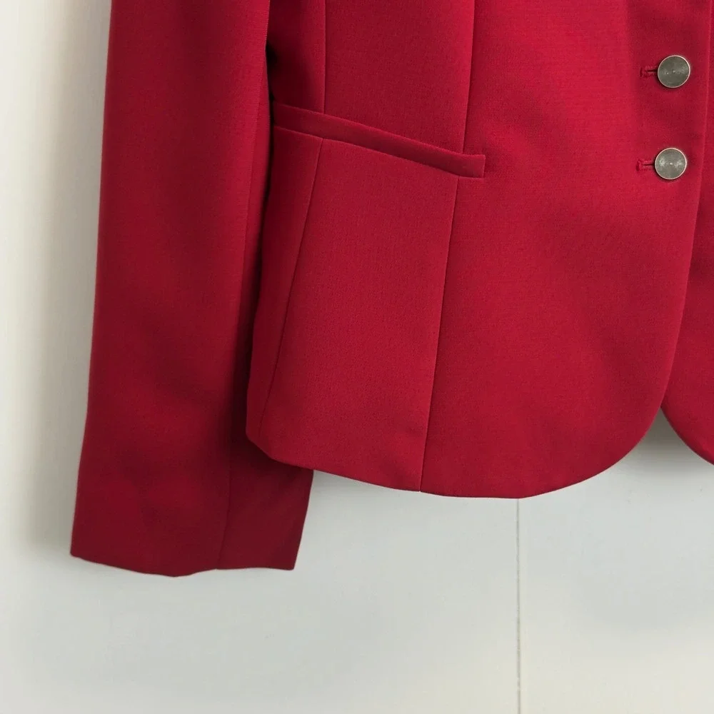 Stresa Womens Red 2 Piece Skirt Suit Set Blazer and A-Line Skirt Size 10